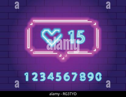 Vector neon light bubble rose avec inscription Illustration de Vecteur