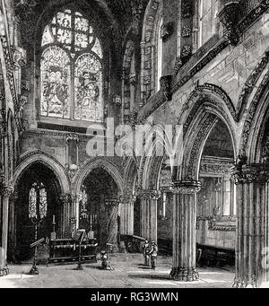 La Chapelle de Rosslyn, Roslin, Ecosse, 19e siècle Banque D'Images