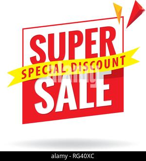 Rubrique Vente Super bannière pour la conception ou de l'affiche. Vente et promotions. Vector illustration Illustration de Vecteur