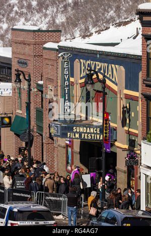 Au cours de la rue principale 2019 Sundance Film Festival, Park City, Utah Banque D'Images