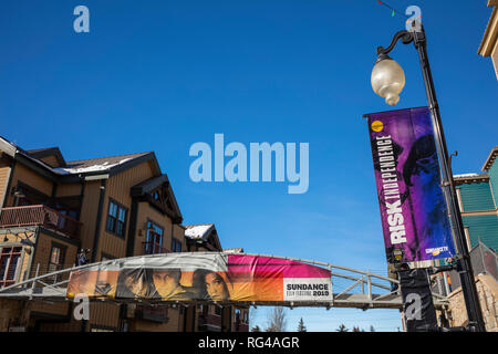 Au cours de la rue principale 2019 Sundance Film Festival, Park City, Utah Banque D'Images