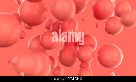 Résumé arrière-plan couleur corail vivant avec des boules Banque D'Images