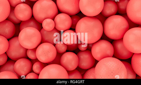 Résumé arrière-plan couleur corail vivant avec des boules Banque D'Images