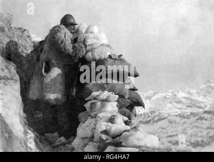 Poste de guet sur le monte nero, première guerre mondiale, 1915-1918 Banque D'Images