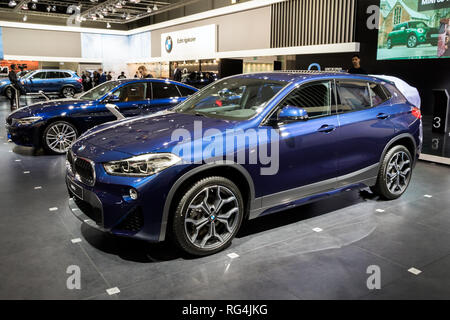 Bruxelles - Jan 18, 2019 : voiture BMW X2 présenté au 97e Salon Automobile de Bruxelles 2019 Autosalon. Banque D'Images