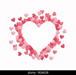 Bonne Saint-Valentin avec fond en forme de coeur confettis. Vector illustration isolé. Illustration de Vecteur