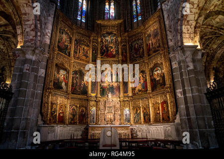 Retable de la cathédrale de León, Castille et León, Espagne Banque D'Images