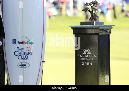 San Diego, Californie, USA. 27 Jan, 2019. Ouvrir les agriculteurs trophée au parcours de golf de Torrey Pines à San Diego, CA, le 27 janvier 2019. Jevone Moore : csm Crédit/Alamy Live News Banque D'Images