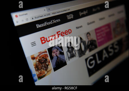 Le site Buzzfeed vu sur un ordinateur Banque D'Images