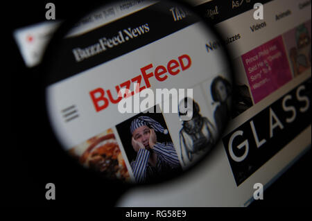 Le site Buzzfeed vu sur un ordinateur Banque D'Images