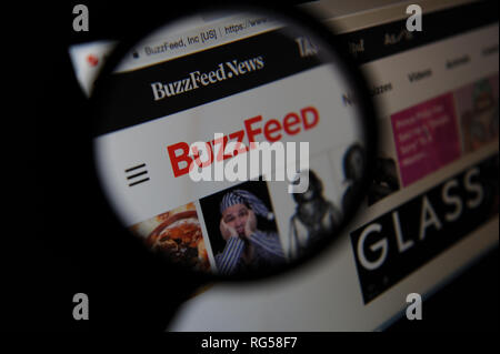 Le site Buzzfeed vu sur un ordinateur Banque D'Images