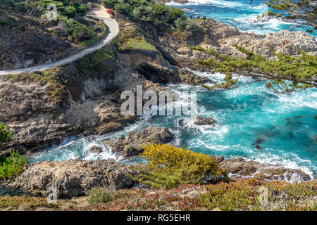 Plage rocheuse le long de la route 1 en Californie Banque D'Images