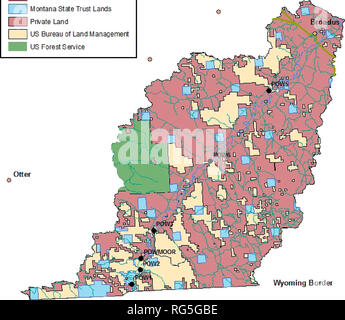 . Enquêtes aquatiques et une nouvelle évaluation de sites dans la région du bassin hydrographique de la rivière de la poudre. L'écologie aquatique, la biologie aquatique, d'invertébrés ; d'Éphémères ; le méthane. Légende o communes ? 2011 Sites Poudre Public Lands PROPRE FULL | Montana Dept des transports at ion Montana State Trust Lands Terre Prwate US Bureau of Land Management US Forest Service ". Wyoming Border 0 24 12 16 miles je Figure 1. Les sites d'échantillonnage aquatique au milieu du bassin de la rivière de la poudre.. Veuillez noter que ces images sont extraites de la page numérisée des images qui peuvent avoir été retouchées numériquement pour plus de lisibilité - coloration et à paraître Banque D'Images