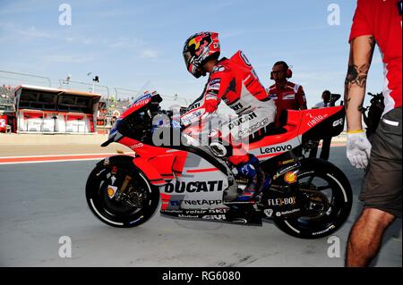 Aragon, Espagne. 21 Septembre, 2018. Andrea Dovizioso du team Ducati Motogp quitte le garage pendant les essais libres 2 Crédit : Pablo Guillen/Al Banque D'Images