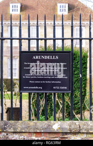 Informations Inscription pour Arundells l'ancienne maison de feu Sir Edward Heath Banque D'Images