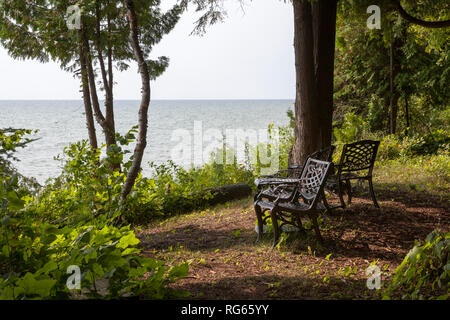 Le lac Michigan est le point central pour des vacances dans la région de Door County, Wisconsin. Banque D'Images