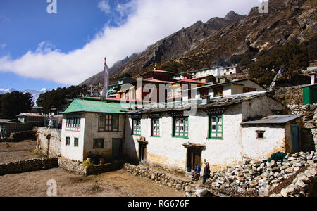 Le Monastère de Tengboche, région de l'Everest, Khumbu, Népal Banque D'Images