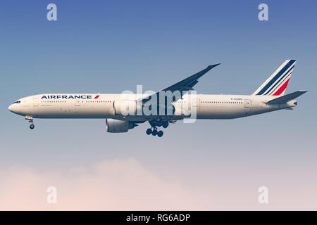 Bangkok, Thaïlande - 24. Janvier 2018 : Airfrance Boeing 777 à l'aéroport de Bangkok-Suvarnabhumi (BKK) en Thaïlande. Dans le monde d'utilisation | Banque D'Images