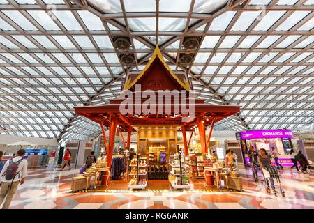 Bangkok, Thaïlande - 25. Janvier 2018 : Terminal à l'aéroport de Bangkok-Suvarnabhumi (BKK) en Thaïlande. Dans le monde d'utilisation | Banque D'Images