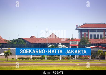 Jakarta, Indonésie - 27. Janvier 2018 : l'aéroport de Jakarta (CGK) en Indonésie. Dans le monde d'utilisation | Banque D'Images