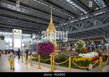 Bangkok, Thaïlande - 25. Janvier 2018 : Terminal à l'aéroport de Bangkok-Suvarnabhumi (BKK) en Thaïlande. Dans le monde d'utilisation | Banque D'Images