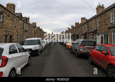 Cw 6565 Edwin Street Amble Amble est une petite ville sur la côte nord-est de la région de Northumberland, Angleterre du Nord-Est. Il a quelques petites rues. Banque D'Images