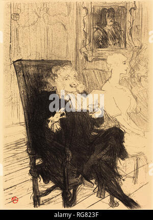 Leloir et Moreno dans 'Les femmes savantes' (Leloir et Moreno dans 'Les femmes savantes'). En date du : 1894. Technique : lithographie en noir. Musée : National Gallery of Art, Washington DC. Auteur : Henri de Toulouse-Lautrec. TOULOUSE-LAUTREC, HENRI DE. Banque D'Images