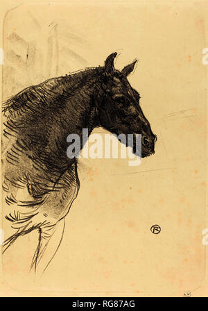 Vieux Cheval (le vieux cheval). En date du : 1897. Technique : lithographie en noir. Musée : National Gallery of Art, Washington DC. Auteur : Henri de Toulouse-Lautrec. Banque D'Images