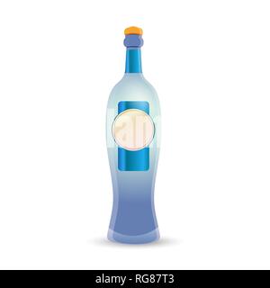 Bouteille de gin de luxe brillant lumineux isolated on white Illustration de Vecteur