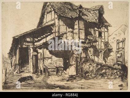 L'immeuble insalubre (la vieille ferme). Artiste : James McNeill Whistler (américain, Lowell, Massachusetts 1834-1903 Londres). Dimensions : Plateau : 6 3/4 x 8 3/16 in. (15,7 × 22,3 cm) Feuille : 8 1/8 x 13 1/16 in. (20,7 × 33,2 cm). Portefeuille/série : série française (Cannes 2006 "eau-fortes d'après la Nature" 1858). Date : 1858. Musée : Metropolitan Museum of Art, New York, USA. Banque D'Images