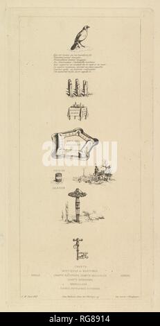 Rébus : Béranger n'était pas vraiment fort, pour qu'il n'a jamais eu la clé pour les champs. Artiste : Charles Meryon (Français, 1821-1868). Dimensions : Plateau : 12 x 5 7/8 in. (30,5 x 14,9 cm). Date : 1863. Musée : Metropolitan Museum of Art, New York, USA. Banque D'Images