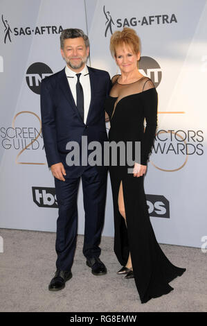 Los Angeles, CA, USA. 27 Jan, 2019. LOS ANGELES - jan 27 : Andy Serkis, épouse à la 25e assemblée annuelle des Screen Actors Guild Awards au Shrine Auditorium le 27 janvier 2019 à Los Angeles, CA : Crédit Kay Blake/ZUMA/Alamy Fil Live News Banque D'Images