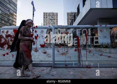 RJ - Rio de Janeiro - 01/28/2019 - Manifestacao Ocupa Vale Photo : Alex Ribeiro / AGIF Banque D'Images