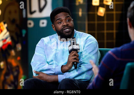 New York, USA. 28 janvier, 2019. New York, NY - 28 janvier : Ron Funches au lundi, Jan 28, 2019 Construire l'intérieur de série Candids discuter 'Ron Funches : Giggle fit construire au Studio le 28 janvier 2019 à New York, NY. ( Crédit : Steve Mack/Alamy Live News Banque D'Images