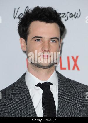 Los Angeles, CA, USA. 28 janvier, 2019. Tom Sturridge aux arrivées de BUZZSAW VELOURS Premiere, le Grauman's Egyptian Theatre, Los Angeles, CA, le 28 janvier 2019. Credit : Elizabeth Goodenough/Everett Collection/Alamy Live News Banque D'Images