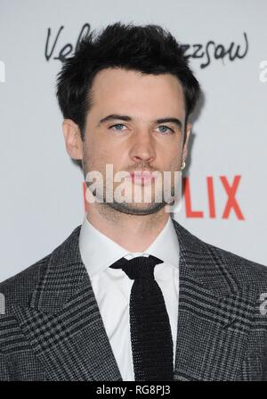 Los Angeles, CA, USA. 28 janvier, 2019. Tom Sturridge aux arrivées de BUZZSAW VELOURS Premiere, le Grauman's Egyptian Theatre, Los Angeles, CA, le 28 janvier 2019. Credit : Elizabeth Goodenough/Everett Collection/Alamy Live News Banque D'Images