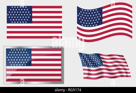 Drapeau historique de la United States 51 étoiles Illustration de Vecteur