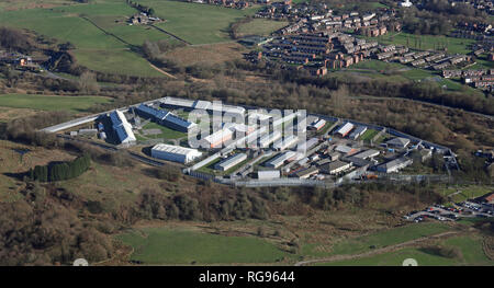 Vue aérienne de HMP Buckley Hall, Rochdale, UK Banque D'Images