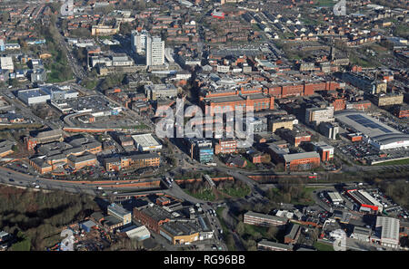 Vue aérienne de la ville d'Oldham, grand Manchester, UK Banque D'Images