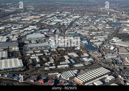 Vue aérienne de Trafford Park Industrial Estates, Manchester Banque D'Images