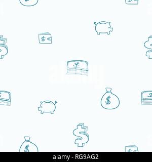 Doodle vecteur argent - texture seamless pattern. connexes. Illustration de Vecteur