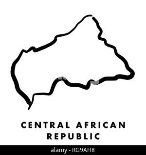 République centrafricaine carte simple contours - lisse forme pays simplifié la carte vecteur. Illustration de Vecteur