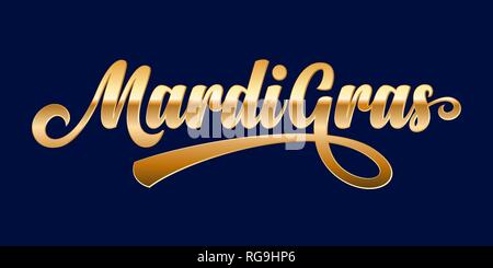 Texte d'or Mardi Gras Illustration de Vecteur