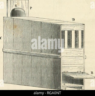 . Bulletin de la société impriale zoologique d'acclimatation. Société impriale zoologique d'acclimatation ; Animaux ; zoologie, botanique, économique, Économique. 0 IMPÃRIALE SOCIÃTÃ ZOOLOGIQUE D'ACCLIMATATION. prisonnier la Libertà© des mouvements de la tÃªte, il lui soit im- possible de se dresser. Quoique nous ayons dit qu'il fallait que la caisse fÃ"t also resserrÃ©e que possible, il sera bon cependant de lui donner assez de longueur pour que l'animal puisse se reculer de fa-§Ã sur Ã manger facilement, soit par terre, soit dans l'auge pla- cÃ©e devant lui. Il est utile que la partie postÃ©rieure de la c Banque D'Images