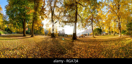 Allemagne, Heidelberg, Bade-Wurtemberg, palace jardin en automne Banque D'Images