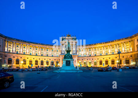 L'Autriche, Vienne, Bibliothèque nationale, l'heure bleue Banque D'Images