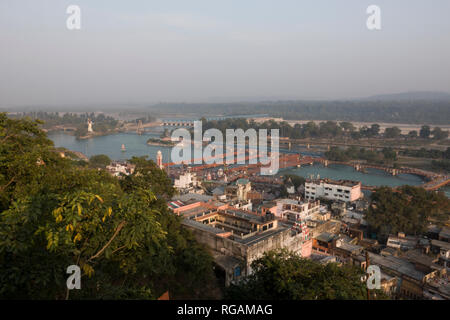 Portrait de la ville sainte d'Haridwar et le Gange en Inde Banque D'Images