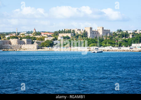 Avis de Grand Maître palace dans la ville de Rhodes (Rhodes, Grèce) Banque D'Images