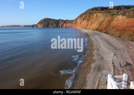 L'échelle de Jacob, la plage de Sidmouth, l'est du Devon, England, UK Banque D'Images