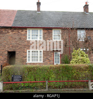 La maison de la famille McCartney à Liverpool, en Angleterre. La chambre, au 20 Forthlin Road dans le district de Allerton, était la maison d'enfance de Paul McCartney. Banque D'Images